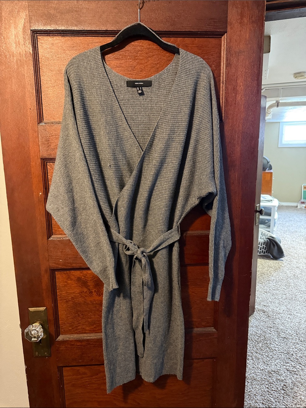 Vero Moda Gray Knit Wrap Dress